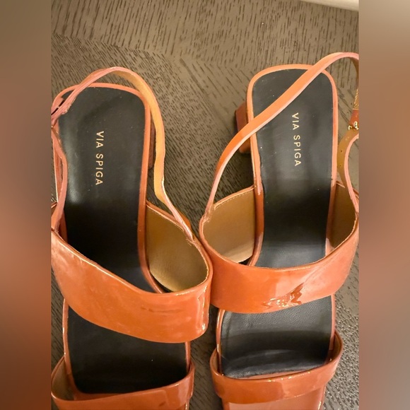VIA SPIGA Women's Forte Block Heel Sandal size 9.5, is a salmon color - Picture 2 of 7